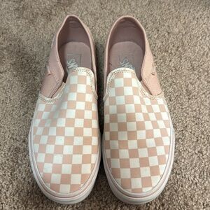 Vans Sneakers Size 10 Color Sepia Rose White Checkerboard
